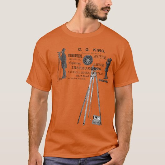 SURVEY LAND SURVEYOR 1856 Boston and T-Shirt (Voorkant)