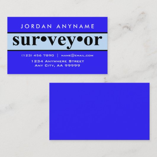 Surveyor Blue Stripe Visitekaartje (Voorkant / Achterkant)