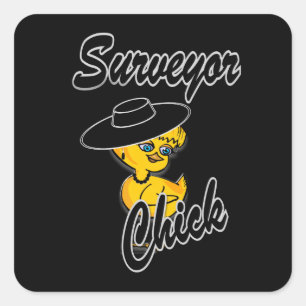 Surveyor Chick #4 Vierkante Sticker