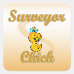 Surveyor Chick Vierkante Sticker