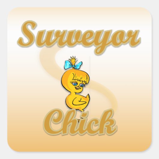 Surveyor Chick Vierkante Sticker (Voorkant)