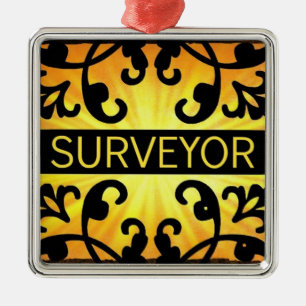 Surveyor Damask Kerstversiering Metalen Ornament