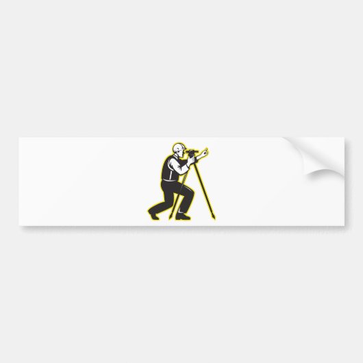 Surveyor Engineer Theodolite Total Station Bumpersticker (Voorkant)