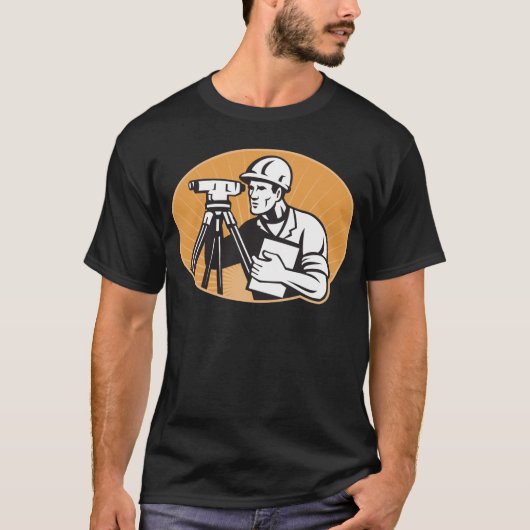 Surveyor Engineer Theodolite Total Station T-shirt (Voorkant)