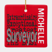 Surveyor Extraordinaire CUSTOM Keramisch Ornament (Achterkant)