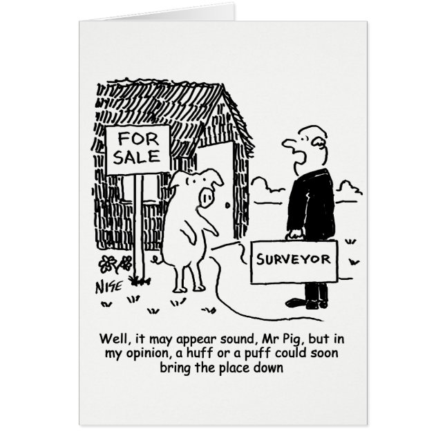 Surveyor geeft pig zijn evaluatie van een eigendom (Voorkant)