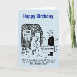 Surveyor geeft pig zijn evaluatie van een eigendom kaart