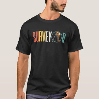 Surveyor geodesy surveying engineer theodolite pro t-shirt