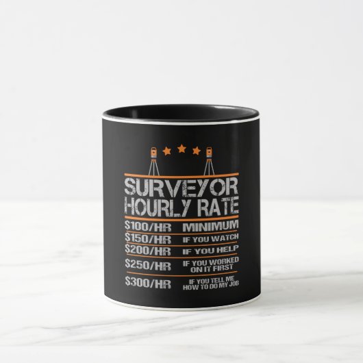 Surveyor Hourly Rate Funny Gift Idea Mok (Midden)