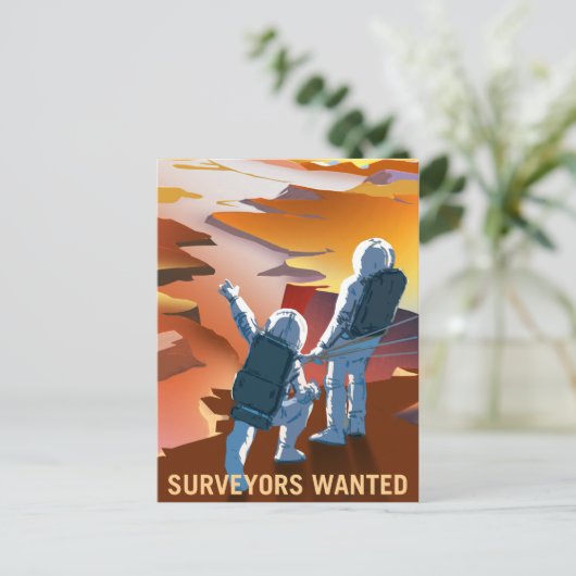  "Surveyors Gezochte" Mars-rekrutering Briefkaart (Staand voorkant)