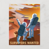 "Surveyors Gezochte" Mars-rekrutering Briefkaart (Voorkant)
