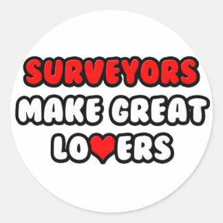 Surveyors maken grote liefhebbers ronde sticker