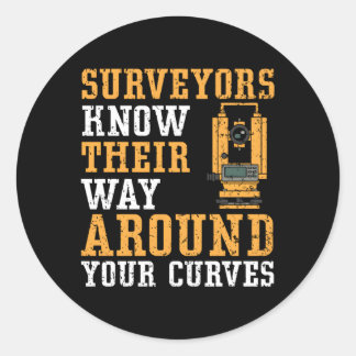 Surveyors weten hun weg om je bochten en land ronde sticker