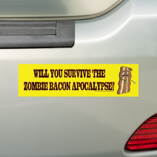 Survif de Zombie Bacon Apocalypse bumper sticker (Op auto)