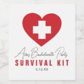 Survival Kit Aangepast etiket op fles voor wijn (Enkel label)