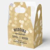 Survival Kit met champagne en grijs huwelijk Bedankdoosjes (Geopend)