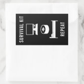 Survival Kit PC Gamer Sushi Sleep Zwart-wit Rechthoekige Sticker (Tas)