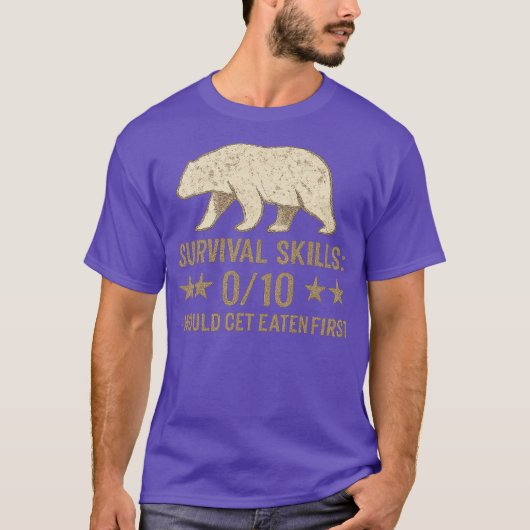 SURVIVAL SKILLS 0-10 – WOULD GET EATEN FIRST T-SHIRT (Voorkant)