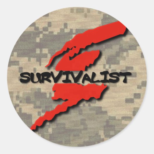 Survivalist Prepper Ronde Sticker (Voorkant)