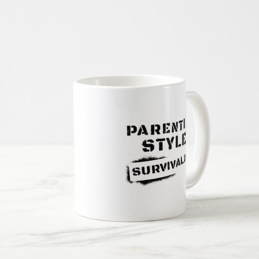 Survivalist tegen ouderschap stijl koffiemok (Voorkant rechts)