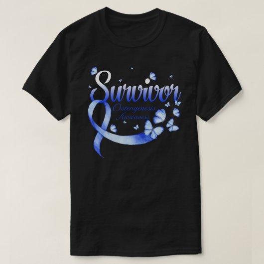 Survivaren Osteogenese Awareness Butterfly T-shirt (Design voorkant)