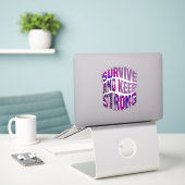 Survive And Keep Strong - Motivational Words Sticker (Laptop op bureau)
