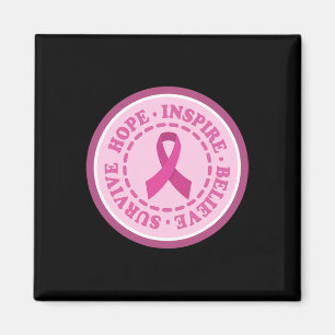 SURVIVE HOPE INSPIRE Wereldkankerdag Gift Pink Ri Magneet