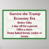Survive Trump Economy Better Gifts Poster (Voorkant)