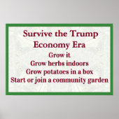 Survive Trump Economy Grow It Poster (Voorkant)