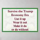 Survive Trump Economy Use It Up Poster (Voorkant)