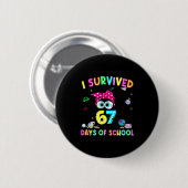 Survived 67 Days Of School Six Seven Meme Teachers Ronde Button 5,7 Cm (Voorkant /achterkant)