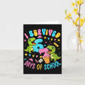 Survived 67 Days Of School T-rexes Funny Six Seven Kaart (Gele Bloem)