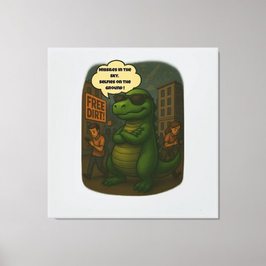 Surviving 2025: Dino Style Canvas Afdruk (Voorkant)