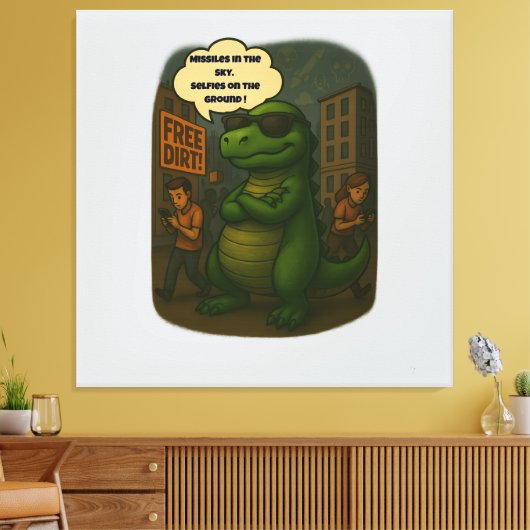 Surviving 2025: Dino Style Canvas Afdruk (Insitu (Woonkamer))