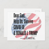 Surviving Covid-19 & Donald Trump. Briefkaart (Voorkant / Achterkant)