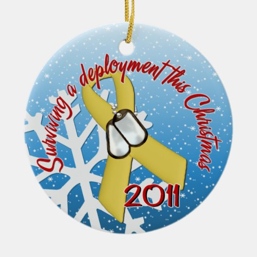 Surviving Deployment 2011 Yellow Ribbon Keramisch Ornament (Voorkant)
