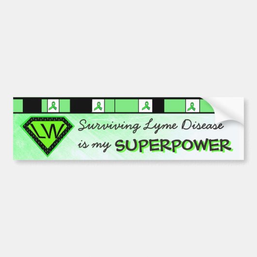 Surviving Lyme Disease Superpower Bumpersticker (Voorkant)