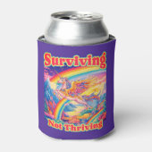 Surviving Not Thriving – Rainbow Unicorn Blikjeskoeler (Blikje Voorkant)