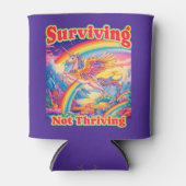 Surviving Not Thriving – Rainbow Unicorn Blikjeskoeler (Voorkant)