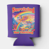 Surviving Not Thriving – Rainbow Unicorn Blikjeskoeler (Achterkant)