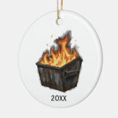 Surviving the Dump Fire Year Funny Custom Gift  Keramisch Ornament (Links)
