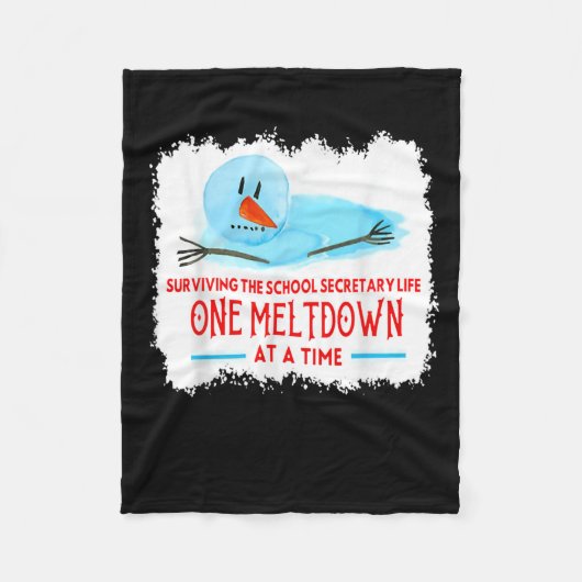 Surviving The School Secretary Life Snowman Christ Fleece Deken (Voorkant)