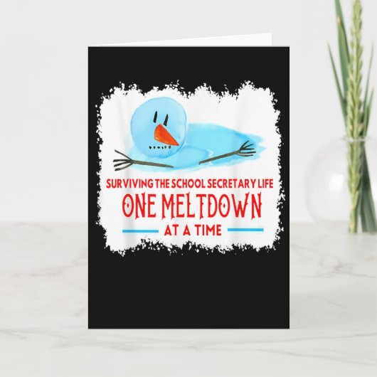 Surviving The School Secretary Life Snowman Christ Kaart (Voorkant)