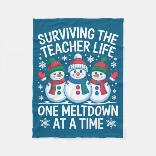 Surviving The Teacher Life One Meltdown At A Time  Fleece Deken (Voorkant)