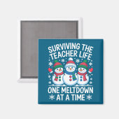 Surviving The Teacher Life One Meltdown At A Time  Magneet (Voorkant / Achterkant)