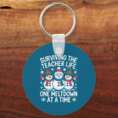 Surviving The Teacher Life One Meltdown At A Time Sleutelhanger (Voorkant)