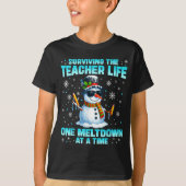 Surviving The Teacher Life Pjs Pajamas Christmas X T-shirt (Voorkant)