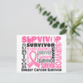 Survivor 10 Borstkanker Briefkaart (Staand voorkant)