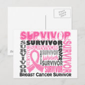 Survivor 10 Borstkanker Briefkaart (Voorkant / Achterkant)