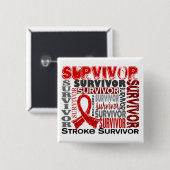 Survivor 10 Stroke Vierkante Button 5,1 Cm (Voorkant /achterkant)